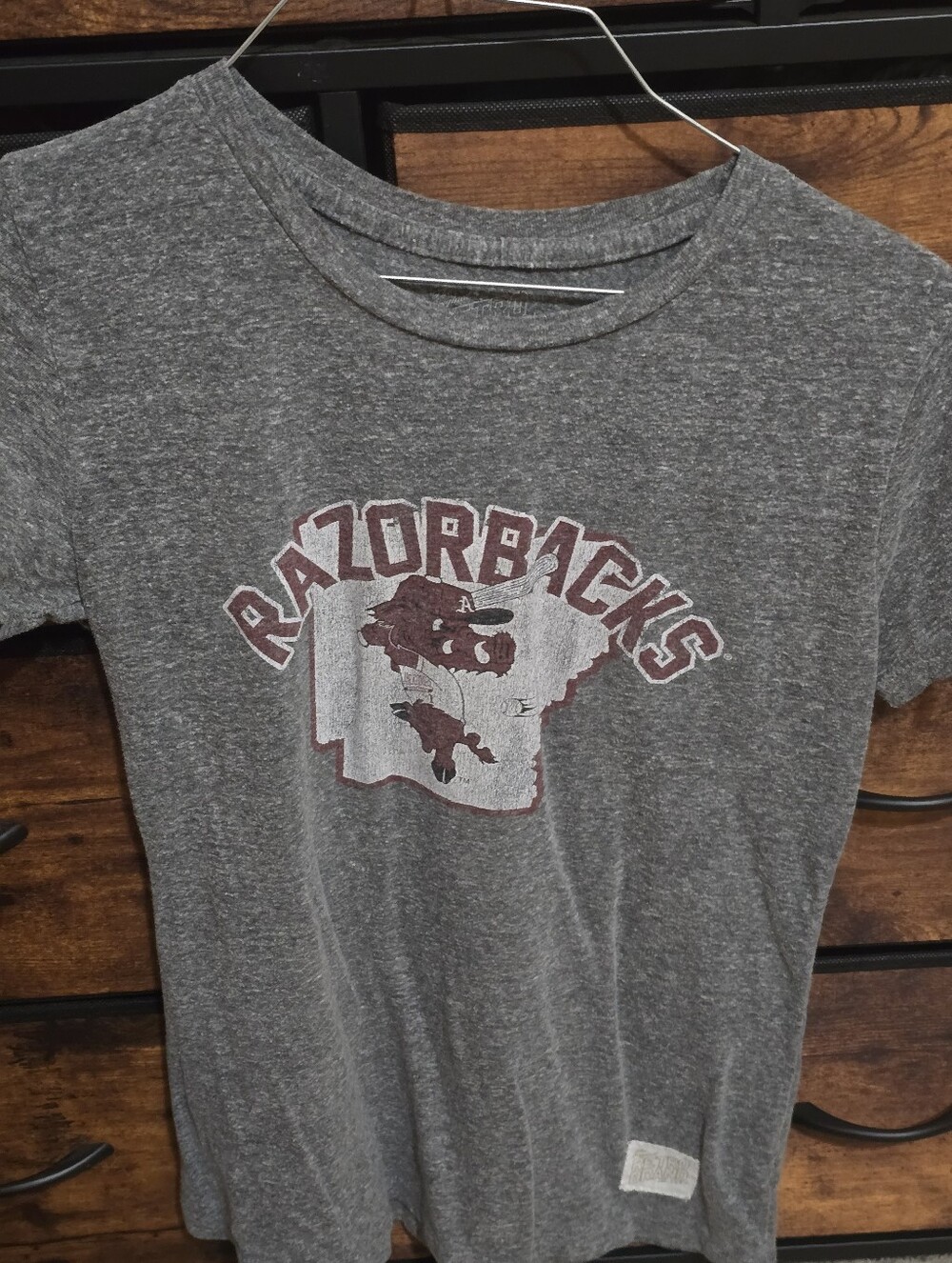 Razorbacks Grey Women's Fitted Graphic Tee